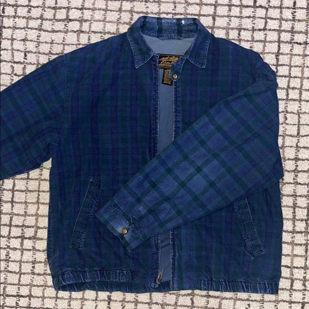 Men's Blue/Green Plaid Vintage Eddie BauerJacket